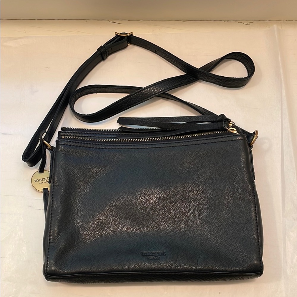 Margot Black Crossbody Bag with Gold Accents